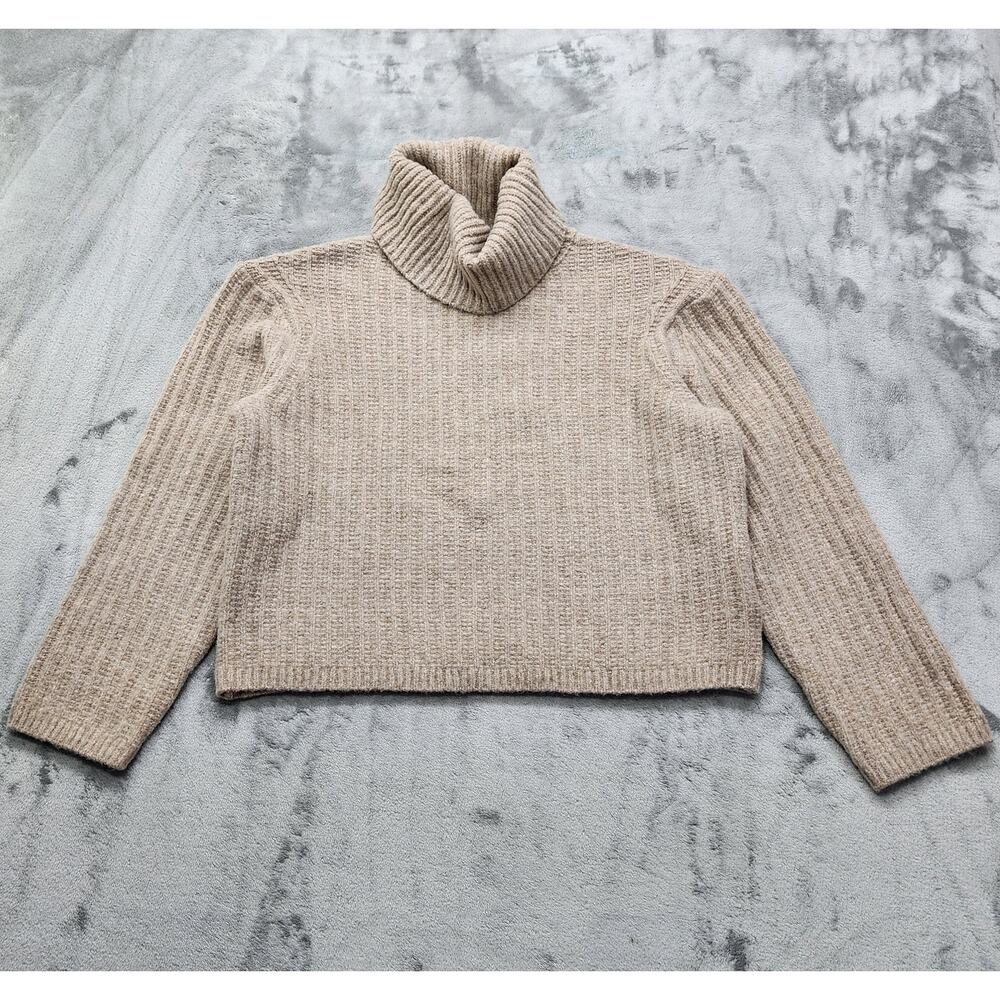 NEW Universal Thread Sweater Womens L Tan Turtleneck Cashmere-Like Pullover Boxy